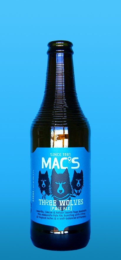 Our Beers, Mac's - Three Wolves Pale Ale, Mac's Three Wolves Pale Ale, Macs - Three Wolves Pale Ale, Macs Three Wolves Pale Ale